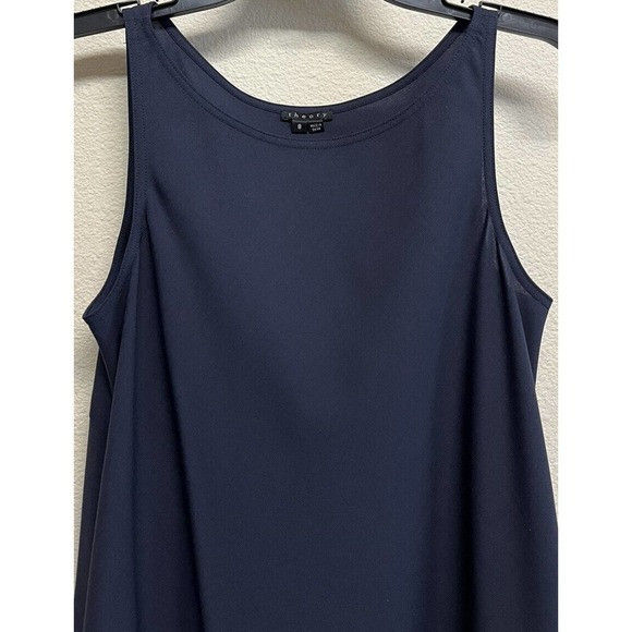 Theory Dacey W Women's Wool Blend Tent Dress Size 8 Pockets Charcoal Black - Picture 3 of 11